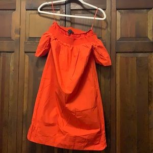 JCrew Off the Shoulder Poplin Dress